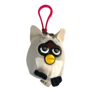 2000 Vintage "Furby" Plush Toy Keychain Raccoon Grey Stuffed Animal McDonald’s